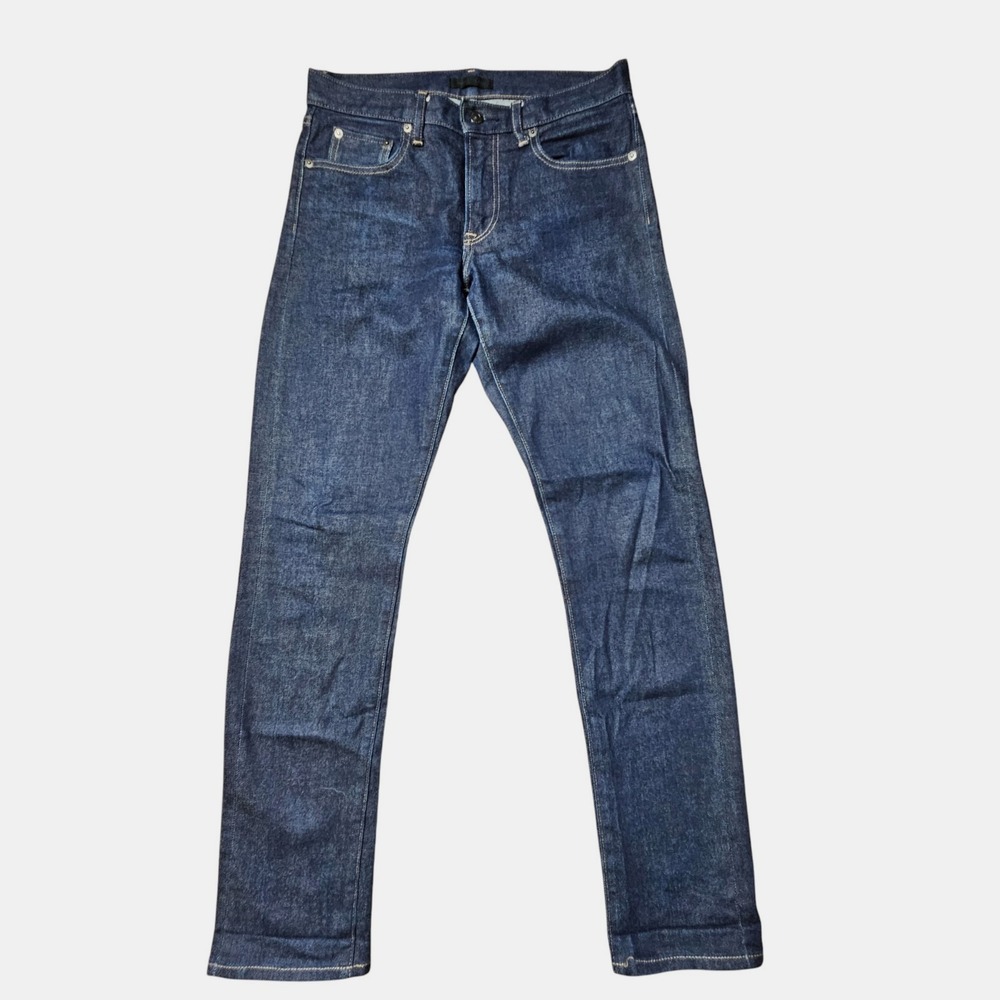 Uniqlo Selvedge Slim Straight Leg‎ Denim Jeans Mens 29x32 Rinse Dark Wash Staple